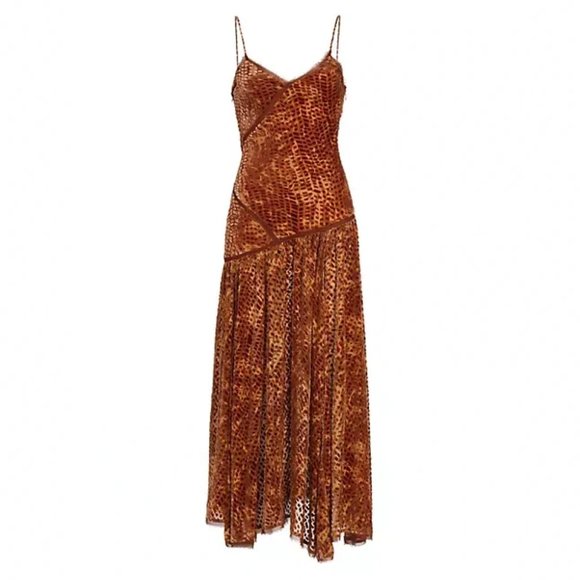Ulla Johnson - Elodie Velvet Devore Midi-Dress - Size 6 - Picture 3 of 7